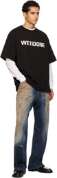 We11done Blue Loose-Fit Dirty Jeans