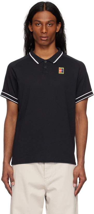 Photo: Nike Black 'NikeCourt' Heritage Polo