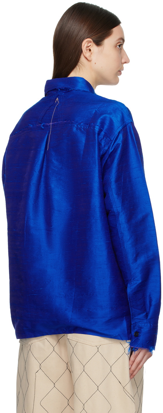 AIREI Blue Raw Edge Shirt