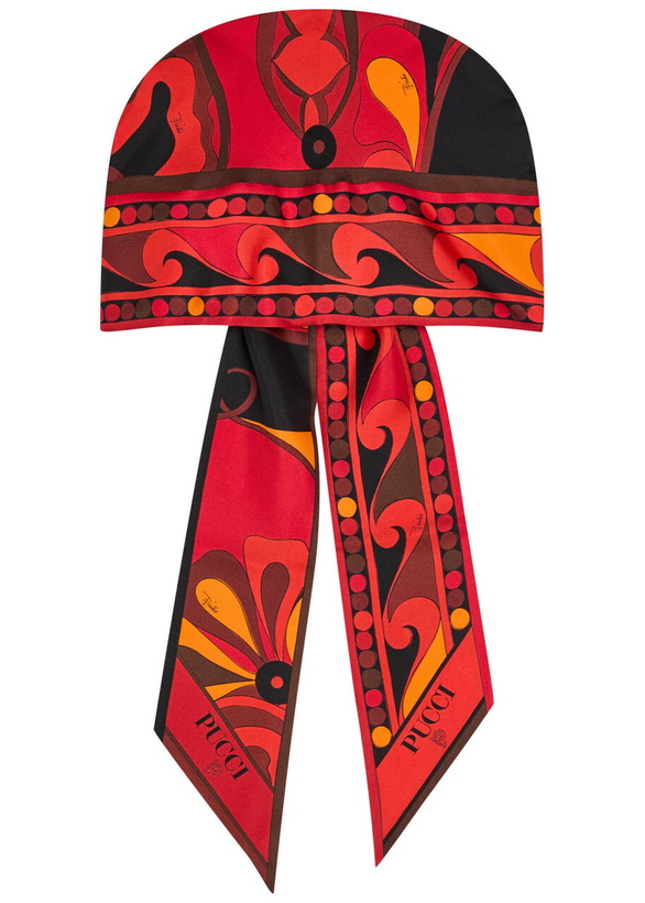 Photo: Pucci Printed Twill Triangle Scarf - Orange - One Size