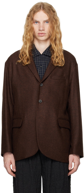 Photo: DOCUMENT Brown English Wool 3-Button Blazer