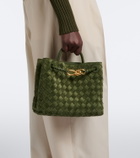 Bottega Veneta Andiamo Intrecciato Small suede top-handle bag
