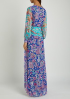 Rixo Meera Floral-print Chiffon Maxi Dress Multicoloured