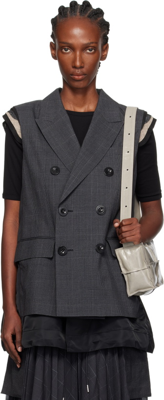 Photo: sacai Gray Glen Check Vest