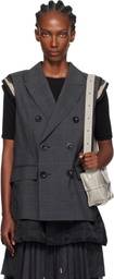 sacai Gray Glen Check Vest