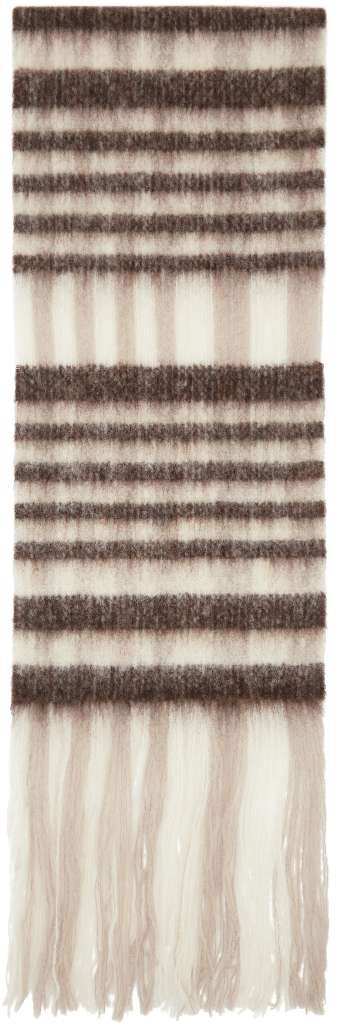 Holzweiler Brown & Off-White Aster Open Tassels Scarf