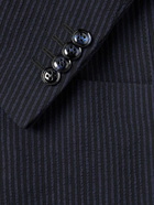 Giorgio Armani - Double-Breasted Striped Seersucker Suit Jacket - Black