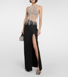Giuseppe di Morabito Crystal-embellished crochet top