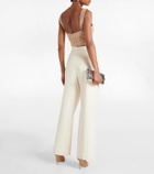 Elie Saab Macramé cotton-blend crop top