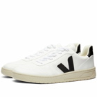 Veja Men's V-10 Leather Basketball Sneakers in White/Black