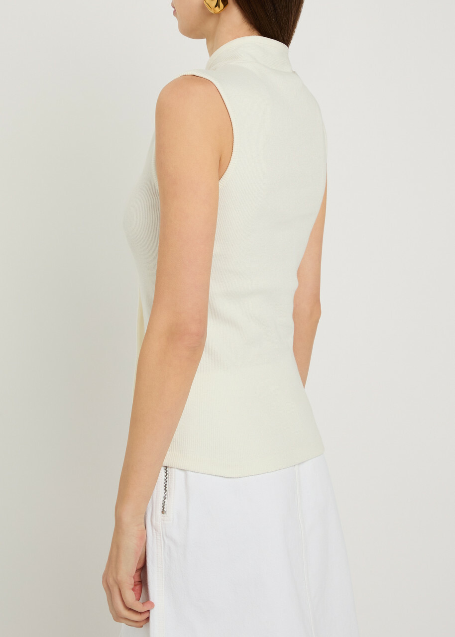 Lemaire Scarf-effect Cotton-blend top Off White