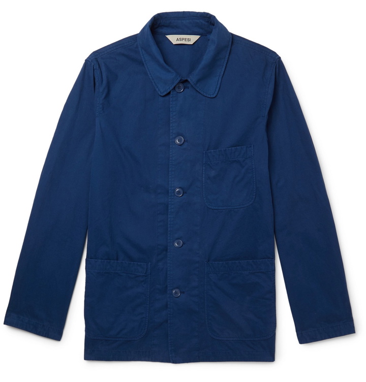 Photo: Aspesi - Garment-Dyed Cotton Overshirt - Blue