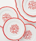 Les-Ottomans Coral set of 4 ceramic dinner plates