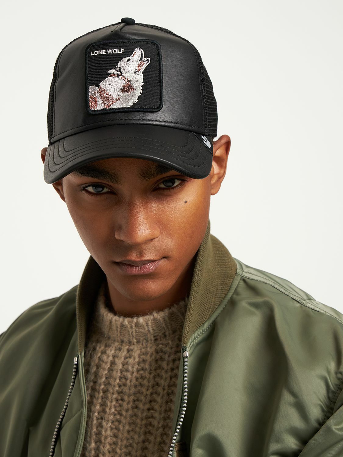 GOORIN BROS Lone Wolf Leather & Mesh Cap