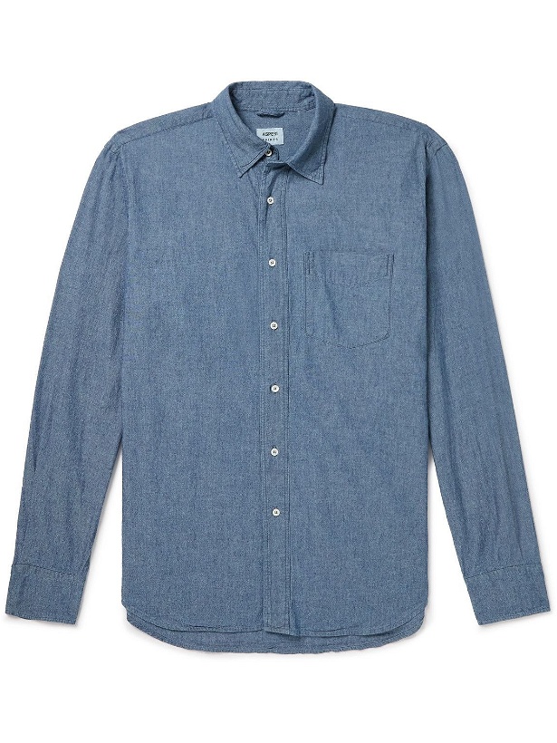 Photo: Aspesi - Cotton-Chambray Shirt - Blue