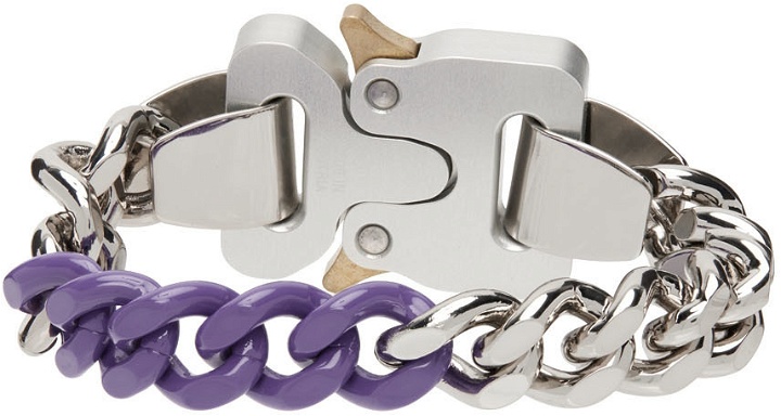Photo: 1017 ALYX 9SM Silver & Purple Buckle Bracelet