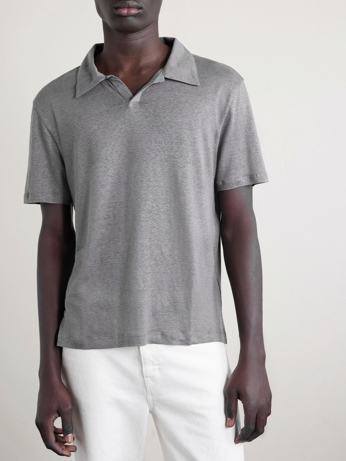 Officine Générale - Simon Linen Polo Shirt - Gray
