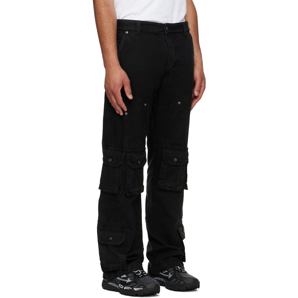 Off-White Black Owr Gd Cot Multipkt Relax Cargo Pants