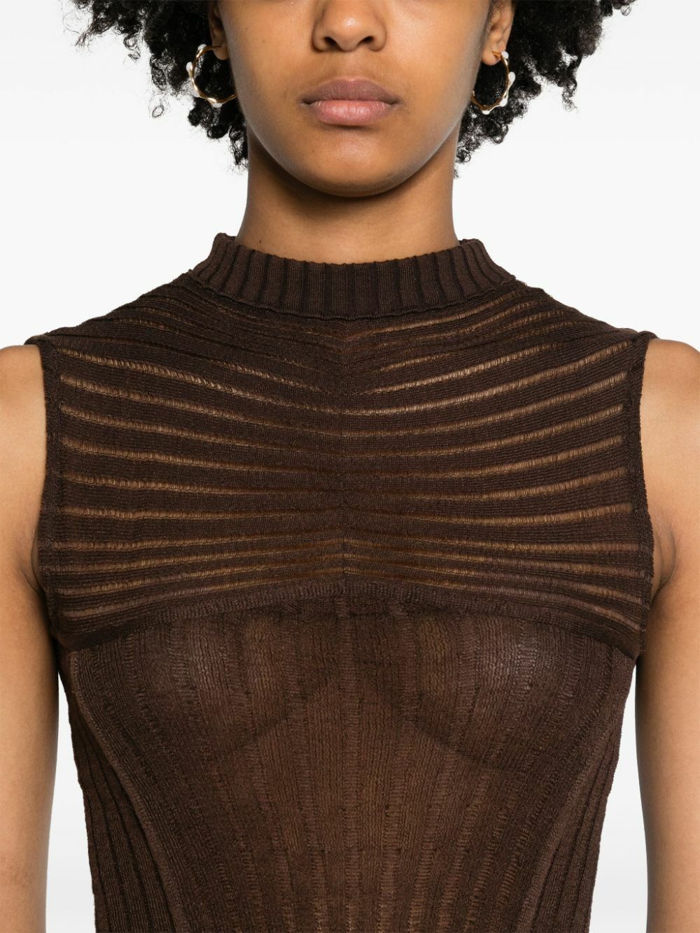 Isa Boulder Brown Sleeveless Knit Dress Isa Boulder