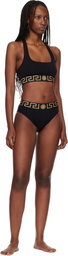 Versace Black Nylon-Blend Bikini Top