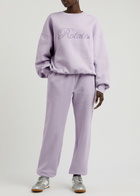 Rotate Sunday Logo-embroidered Cotton Sweatpants Purple