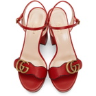Gucci Red GG Platform Sandals