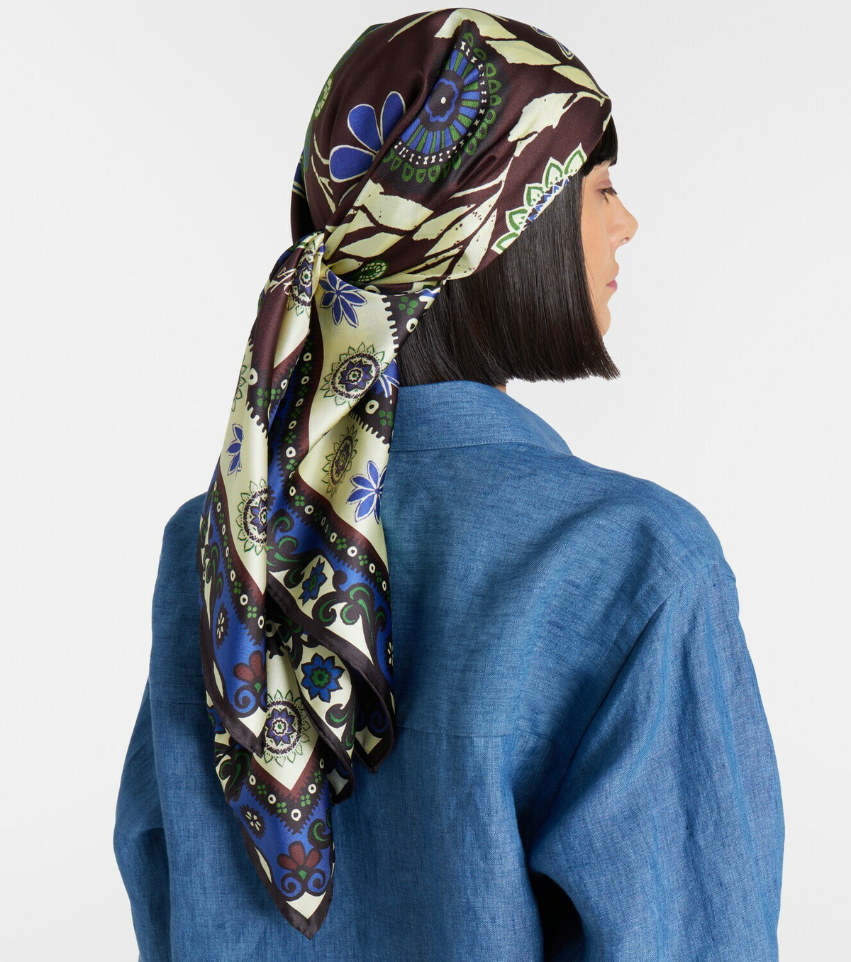 Alémais Floral silk satin scarf
