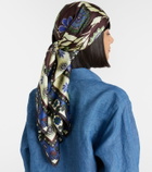 Alémais Floral silk satin scarf