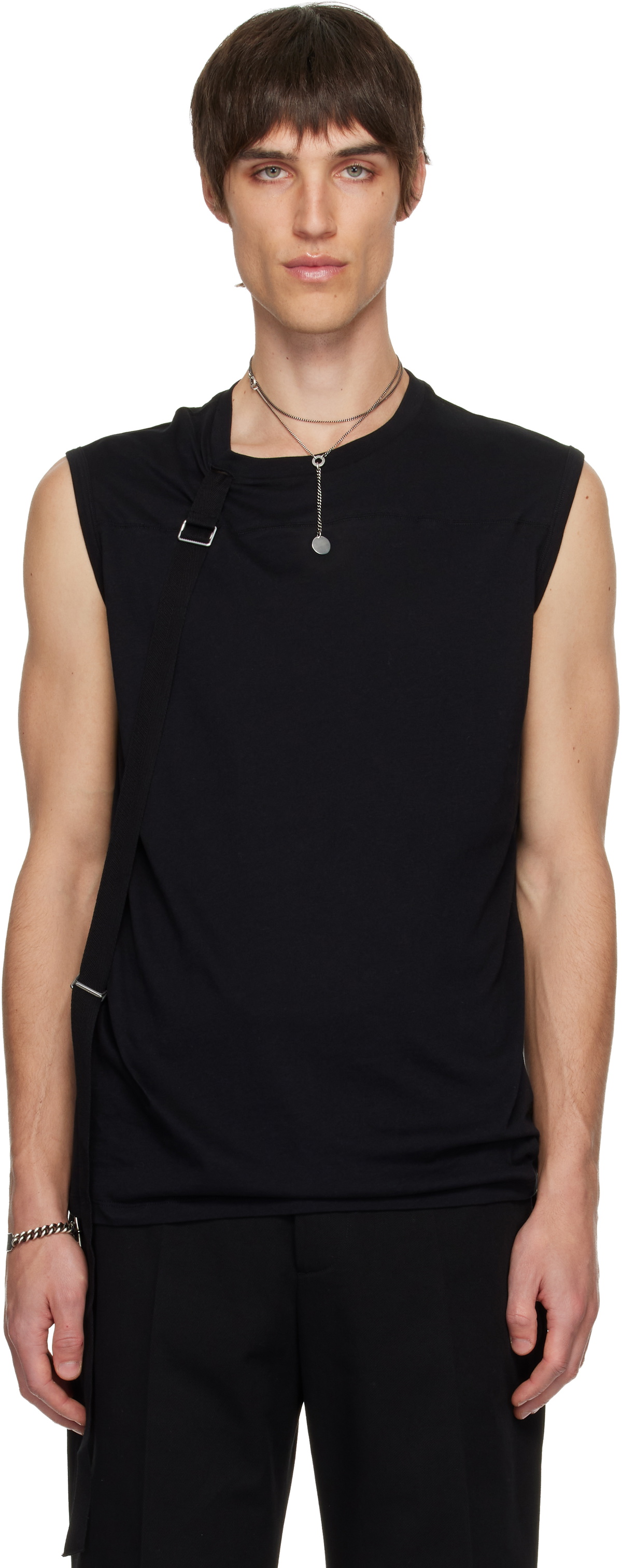 訳あり　Ann Demeulemeester ブラックタンクトップ Women's Ann Demeulemeester Tanks – tank tops – Farfetch