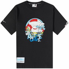 Men's AAPE x Smurfs Moonface Smurf T-Shirt in Black