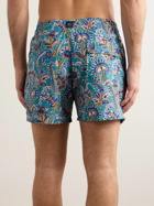 Etro - Straight-Leg Mid-Length Floral-Print Shell Swim Shorts - Blue