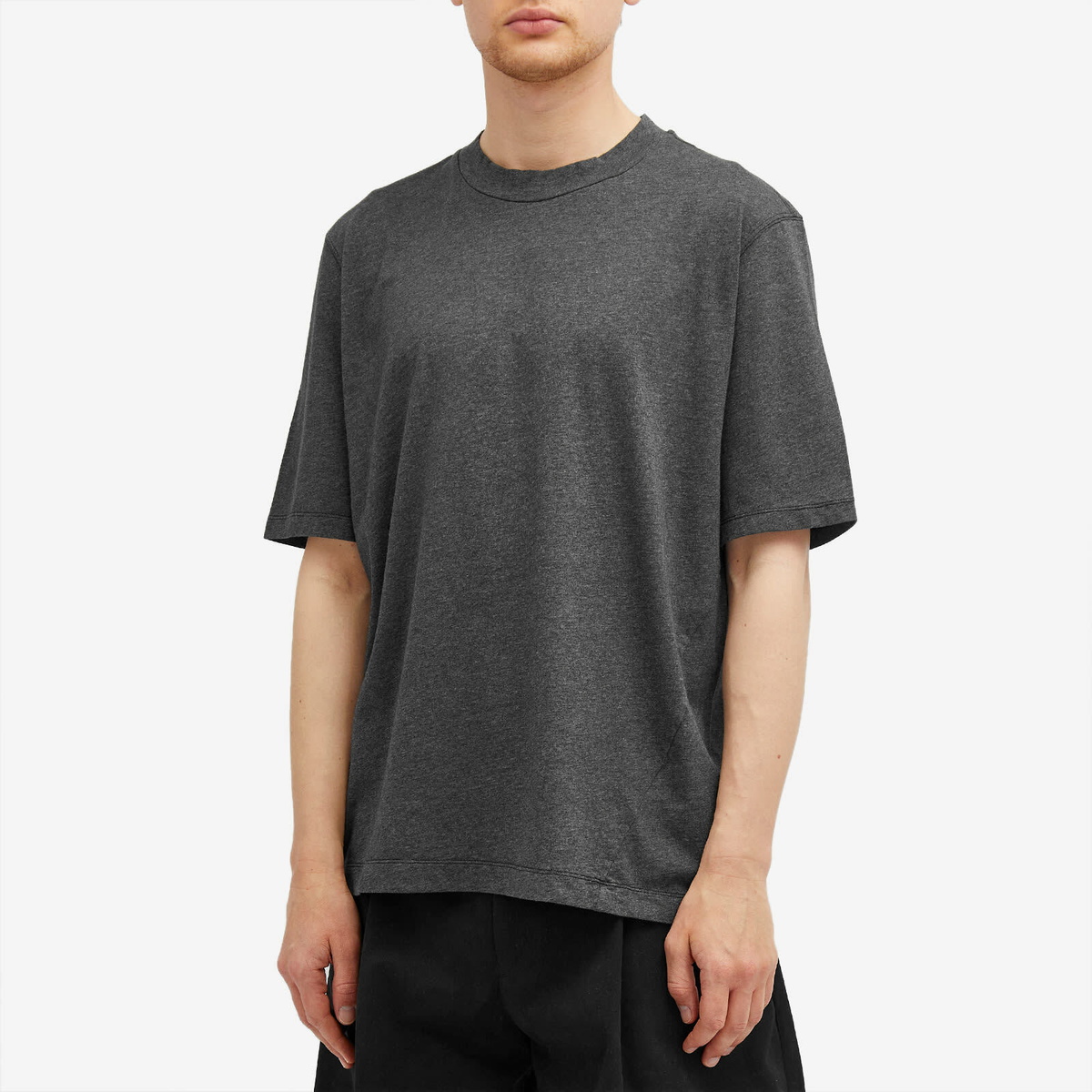 Tシャツ・カットソー OUR LEGACY Men Tops 418516 M2253FL GREY Our Legacy Men's Big T-Shirt in Dark Grey Melange Our Legacy
