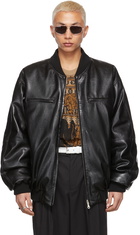 LU'U DAN SSENSE Exclusive Reversible Black Airbrush Leopard Jacket