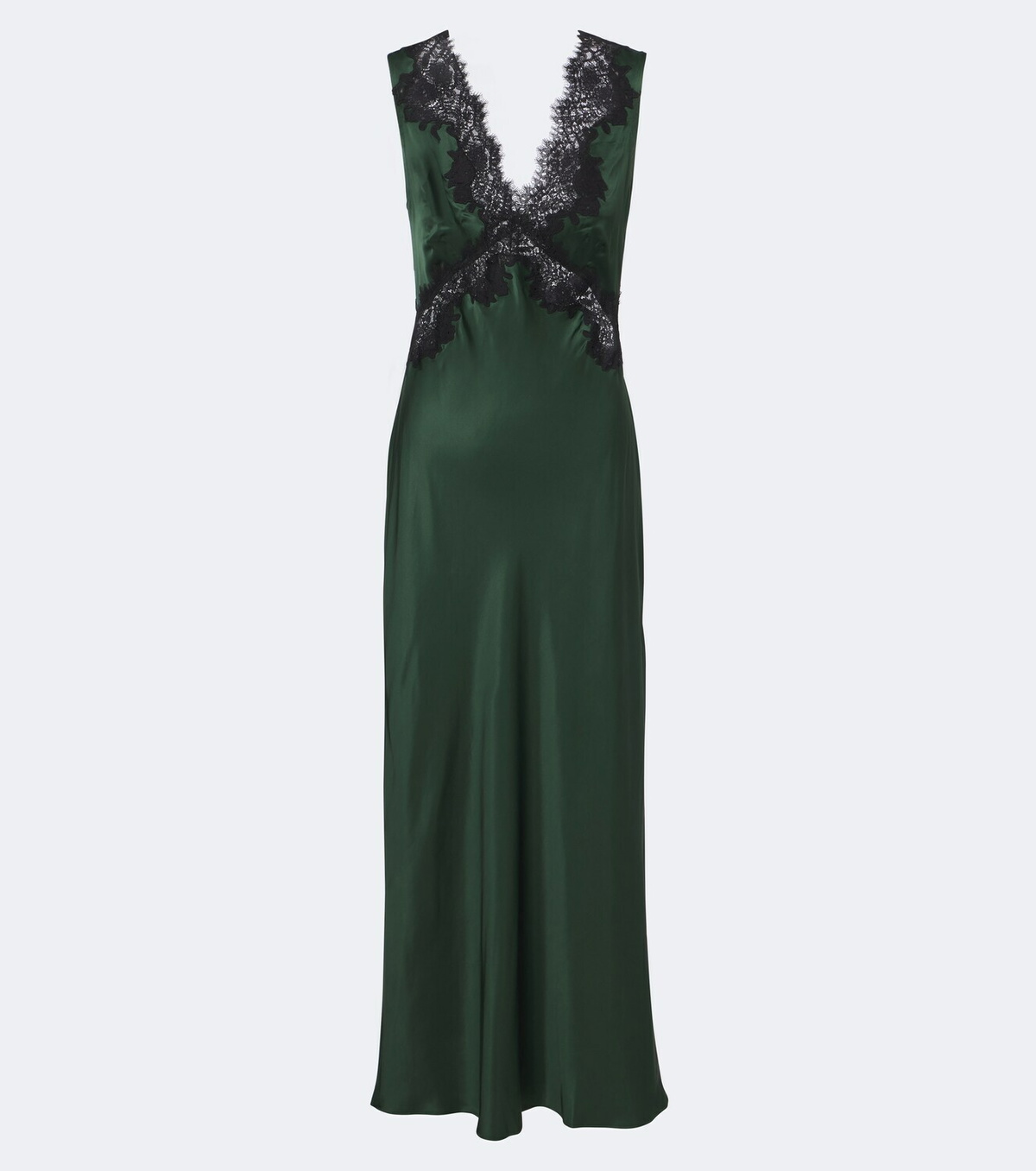 Rixo Lysandra lace-trimmed satin midi dress