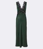 Rixo Lysandra lace-trimmed satin midi dress