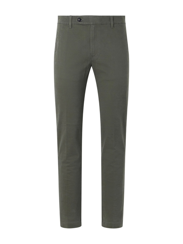 Photo: Massimo Alba - Winch Straight-Leg Cotton-Blend Twill Trousers - Green