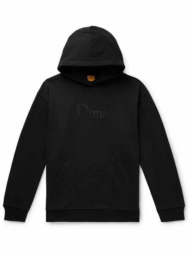 Photo: DIME - Classic Logo-Embroidered Cotton-Jersey Hoodie - Black