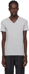 ZEGNA Gray V-Neck T-Shirt