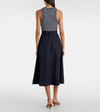 Veronica Beard Belted cotton-blend midi dress