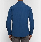 Dunhill - Button-Down Collar Cotton-Corduroy Shirt - Men - Blue