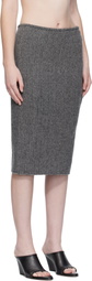 YOHJI YAMAMOTO Gray Twisted Midi Skirt