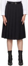 Juun.J Black Pleated Midi Skirt