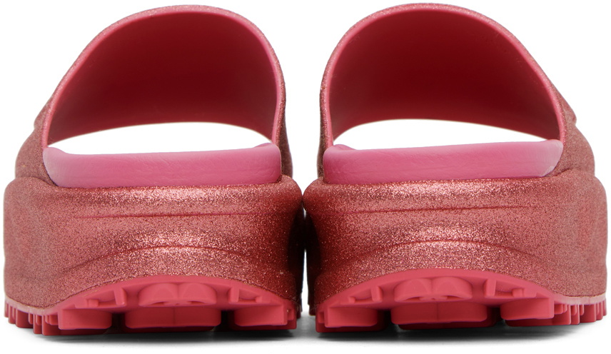 Gucci Pink Glitter Interlocking G Slides Gucci