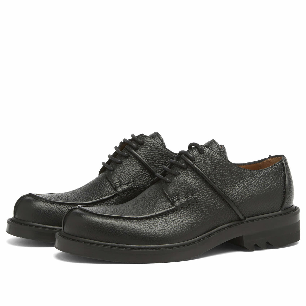 Dries Van Noten Men's Leather Derby Shoes in Black