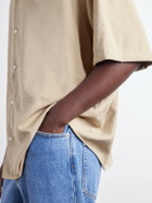 AMI PARIS - Logo-Embroidered Twill Shirt - Neutrals
