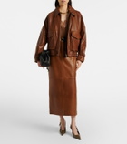 Nour Hammour Ghalia leather pencil skirt