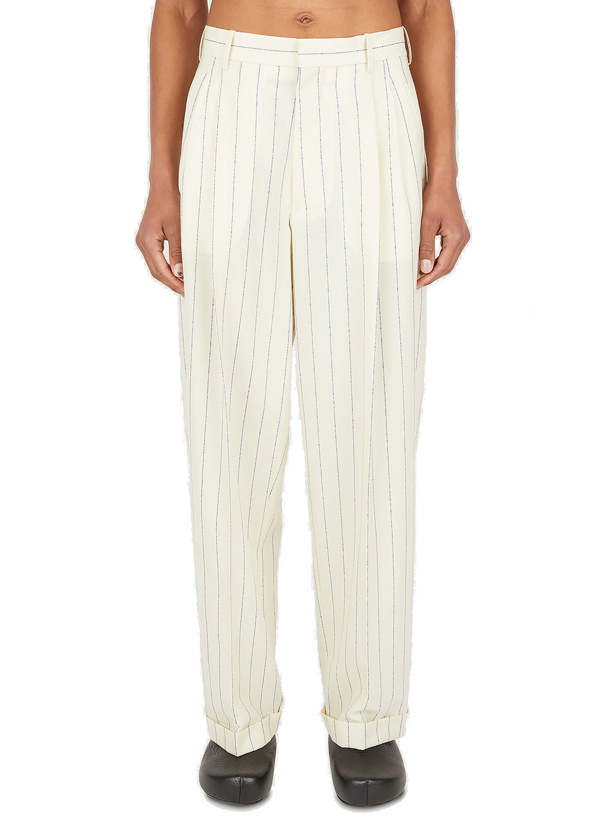 Photo: Relaxed Striped Pants in Cream