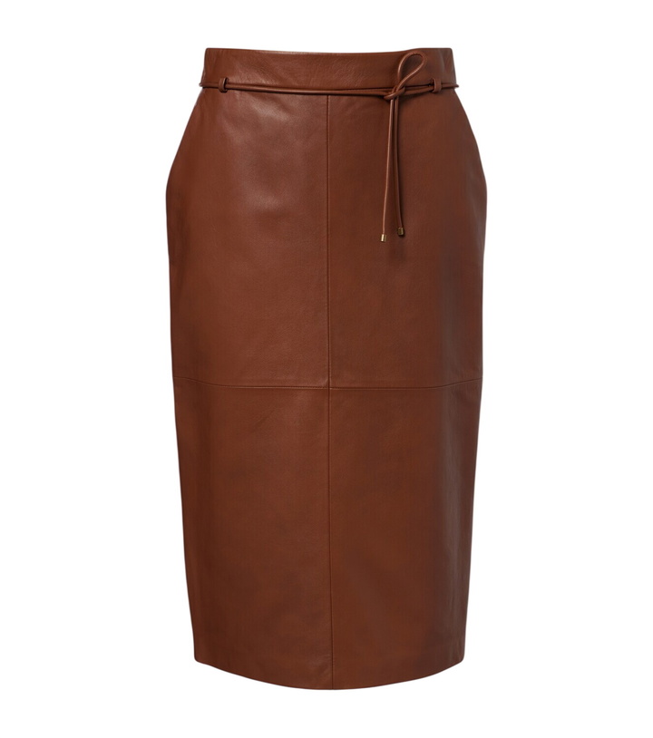 Photo: Max Mara Leather midi skirt