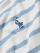 Polo Ralph Lauren - Logo-Embroidered Striped Cotton-Jersey T-Shirt - Blue