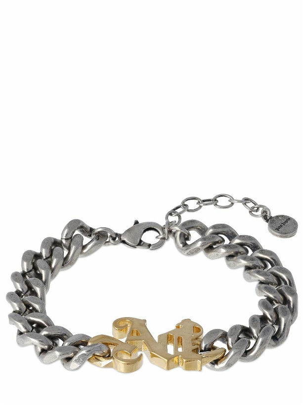 Photo: PALM ANGELS Pa Monogram Brass Chain Bracelet